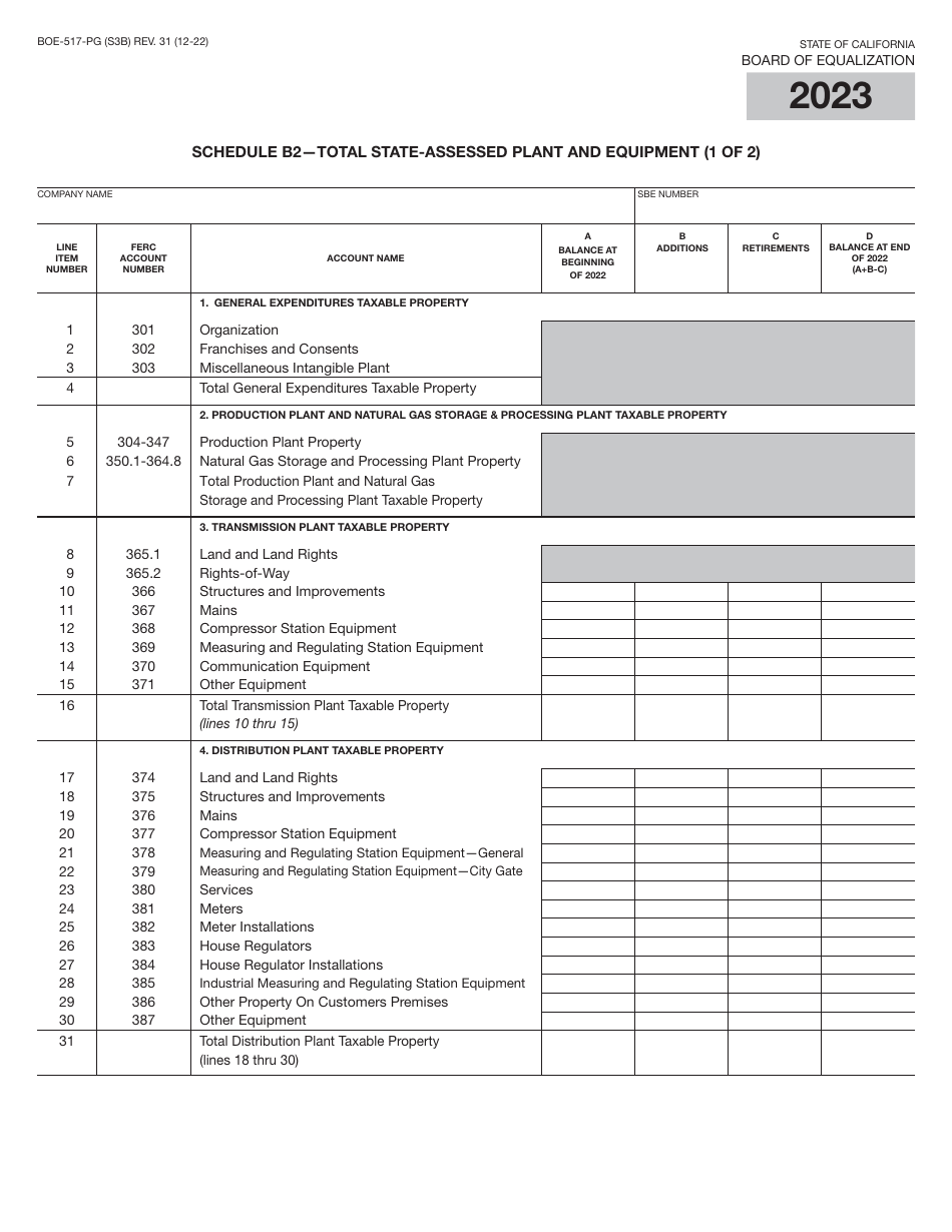 Form BOE-517-PG Property Statement - Intercounty Pipelines - Natural Gas Pipelines - California, Page 6
