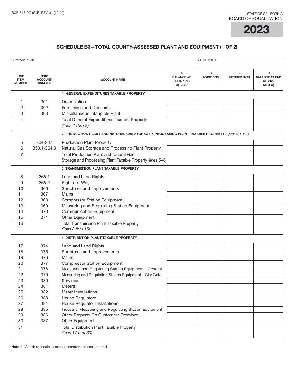 Form BOE-517-PG Property Statement - Intercounty Pipelines - Natural Gas Pipelines - California, Page 8
