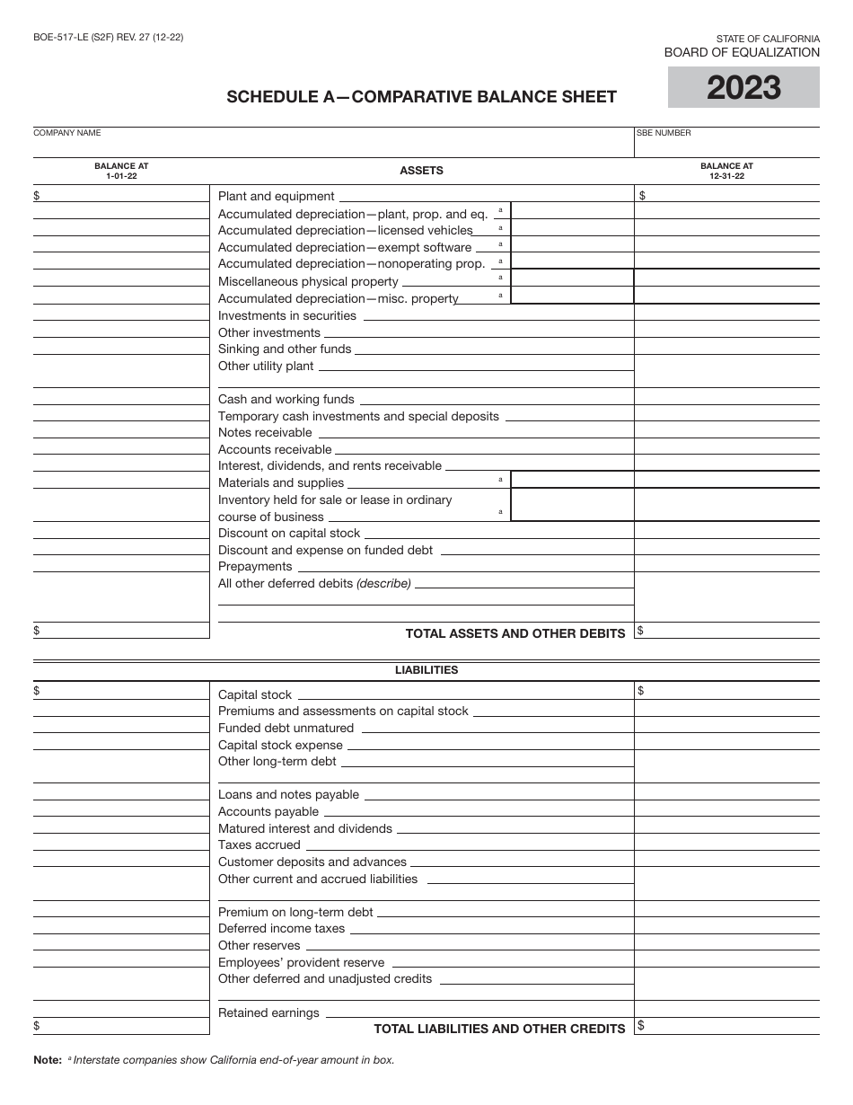 Form BOE-517-LE Property Statement - Local Exchange Telephone Companies - California, Page 3