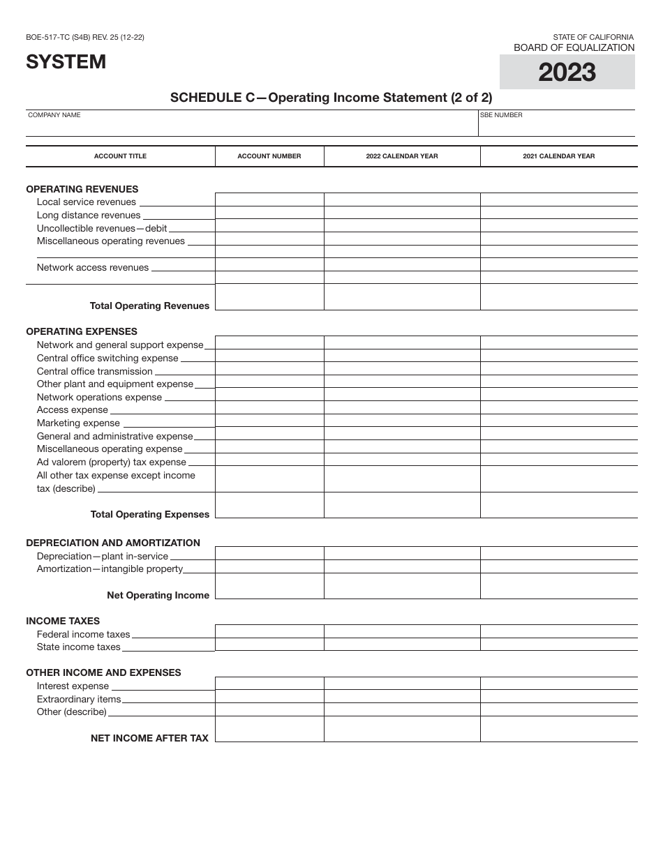Form BOE-517-TC Property Statement - Telecommunications Carriers - California, Page 8