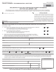 Form BOE-517-TR Property Statement - Telecommunications - Short Form - California
