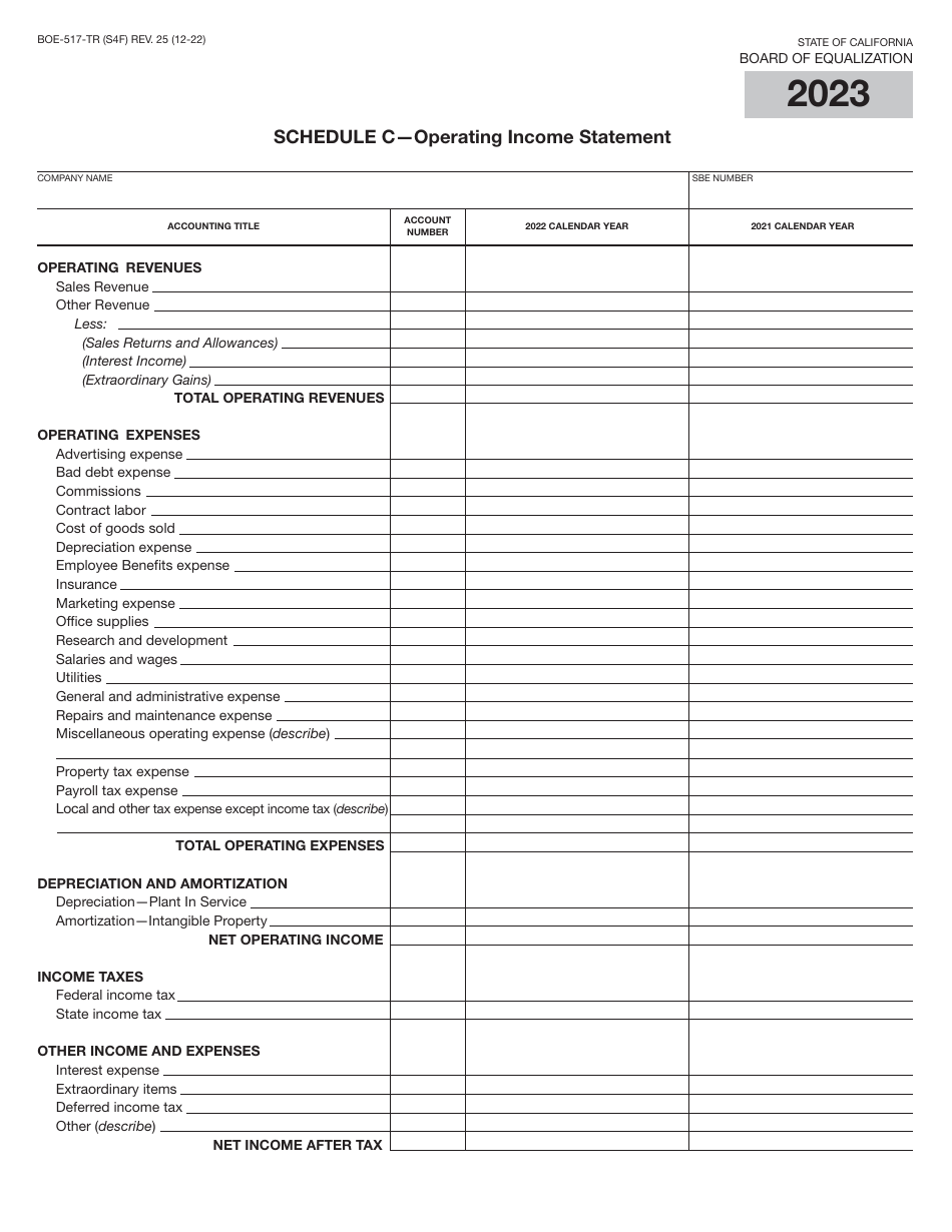 Form BOE-517-TR Property Statement - Telecommunications - Short Form - California, Page 7