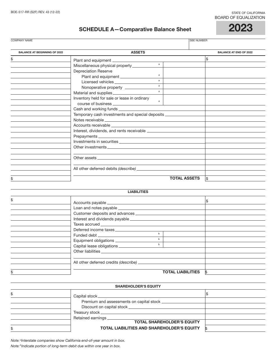Form BOE-517-RR Property Statement - Railroads - California, Page 3