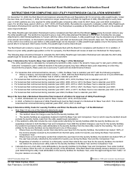 Document preview: Form 542 Instructions for Completing Utility Passthrough Calculation Worksheet - City and County of San Francisco, California