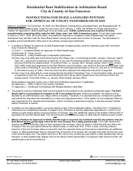 Document preview: Form 1 (533) Utility Passthrough Petition - City and County of San Francisco, California