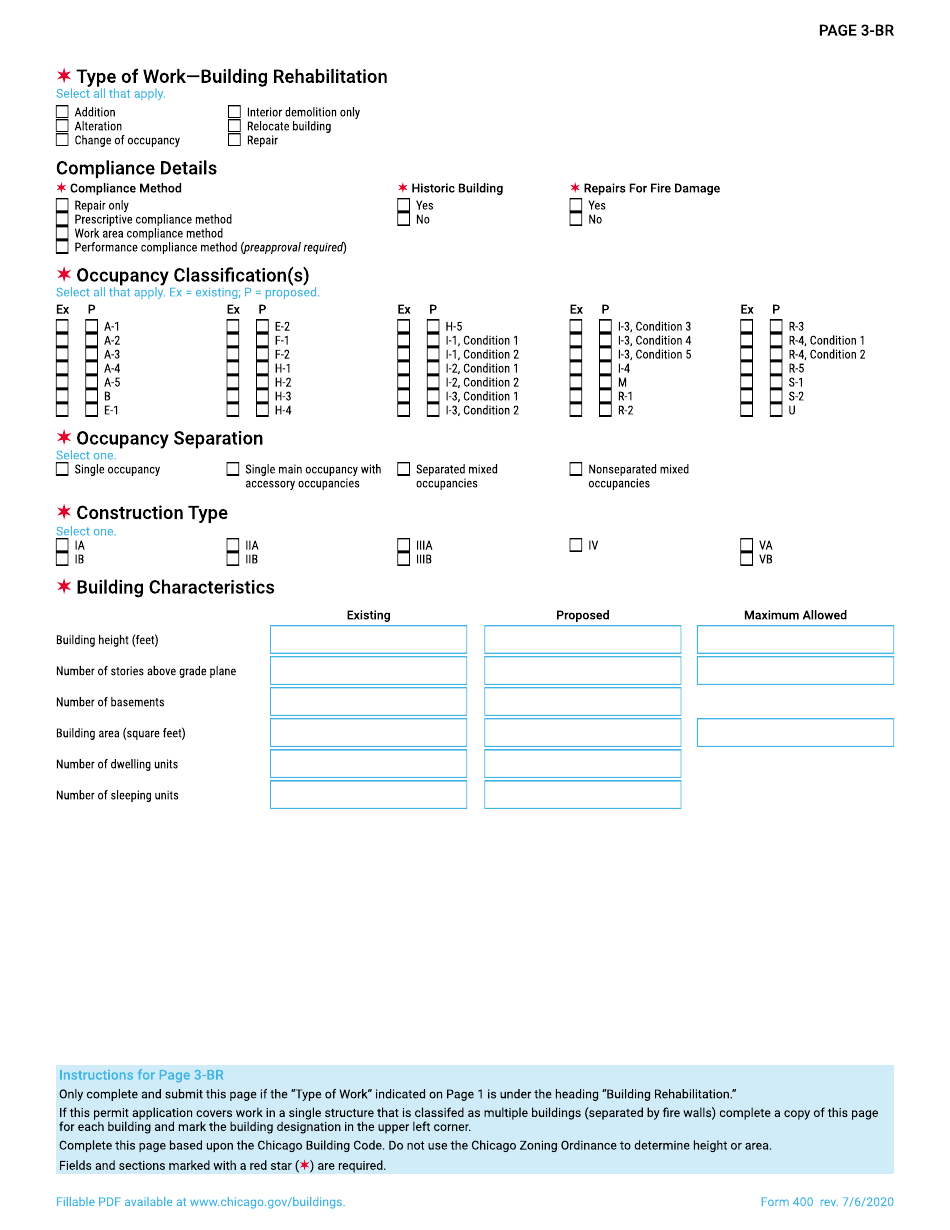 Form 400 Building Permit Application - City of Chicago, Illinois, Page 4