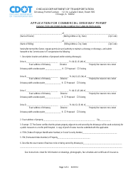 Application for Commercial Driveway Permit - City of Chicago, Illinois