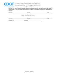 Application for Commercial Driveway Permit - City of Chicago, Illinois, Page 2