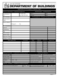 Document preview: Application for Occupancy Capacity Signs - City of Chicago, Illinois