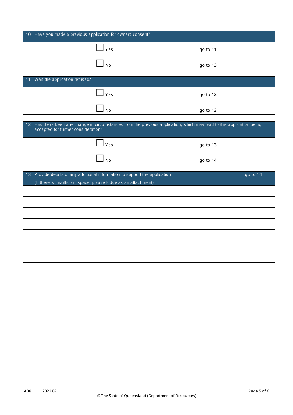 Form LA08 Part B Owners Consent to Development Application - Queensland, Australia, Page 5