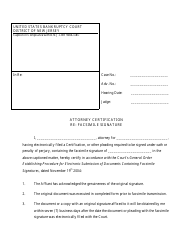 Document preview: Attorney Certification Re: Facsimile Signature - New Jersey