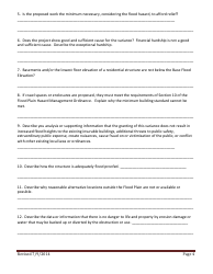 Application for a Variance Flood Plain Hazard Management Regulations - Montana, Page 4