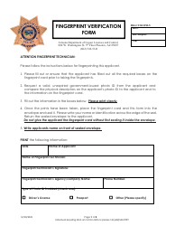 Fingerprint Verification Form - Arizona