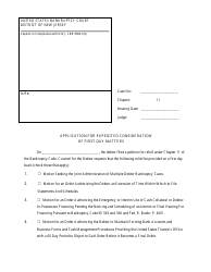 Document preview: Application for Expedited Consideration of First Day Matters - New Jersey