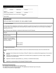 Form 1340 Application for Payment of Unclaimed Funds - New Jersey