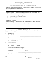 Document preview: Application for Search of Bankruptcy Records - New Jersey