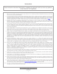 Form 2643 Missouri Tax Registration Application - Missouri, Page 3