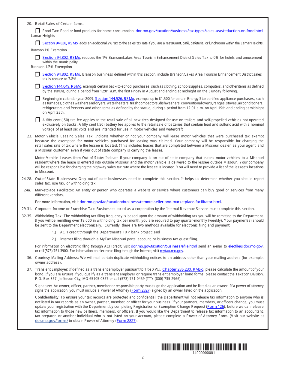 Form 2643 Download Fillable PDF Or Fill Online Missouri Tax ...