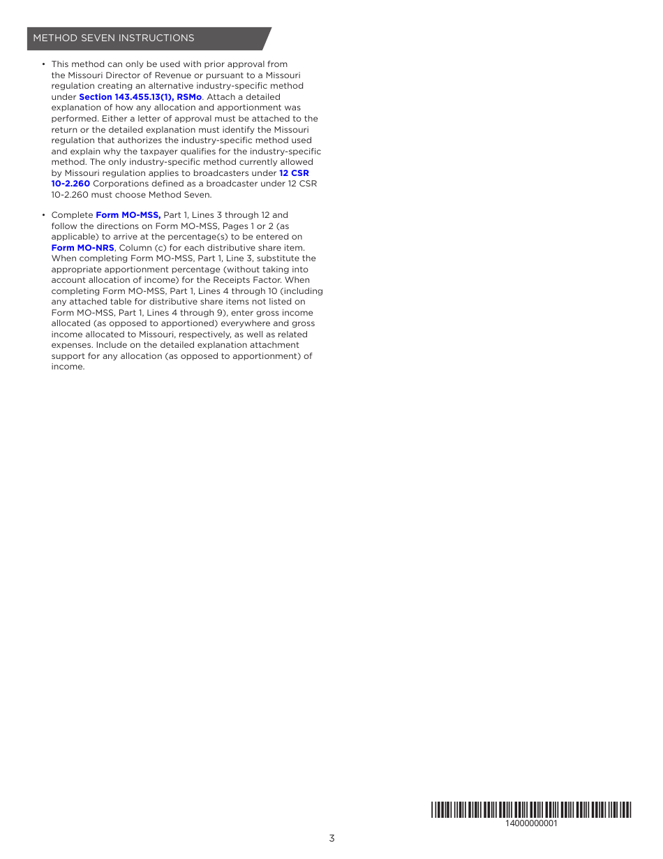 Form MO-MSS S-Corporation Allocation and Apportionment Schedule - Missouri, Page 5