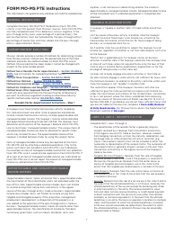 Form MO-MS PTE Pass-Through Entity Allocation and Apportionment of Income Schedule - Missouri, Page 2