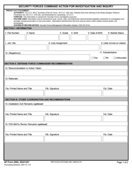 AF Form 2000 Security Forces Command Action for Investigation or Inquiry