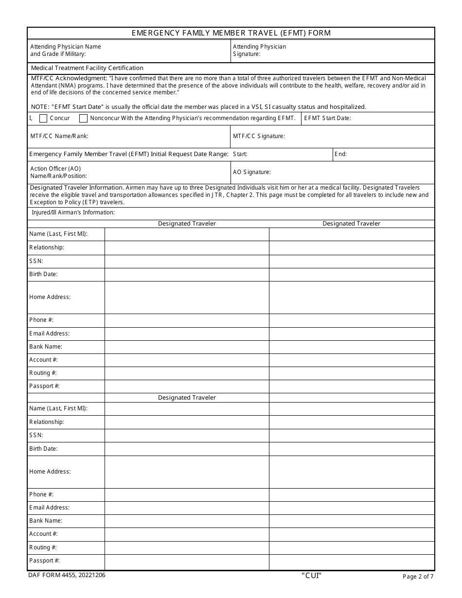 DAF Form 4455 - Fill Out, Sign Online and Download Fillable PDF ...