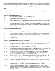 Instructions for Form FAE170, RV-R0011001 Franchise and Excise Tax Return - Tennessee, Page 2