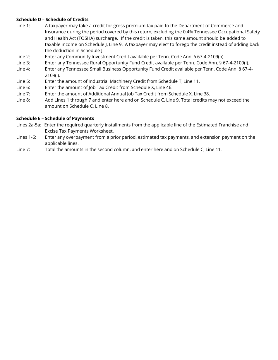 Instructions for Form FAE174, RV-R0012001 Franchise and Excise Financial Institution and Captive Real Estate Investment Trust Tax Return - Tennessee, Page 3