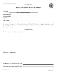Form RV-F1403701 Agreement Property Valued for Special Use Purpose - Tennessee