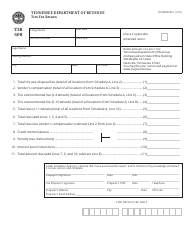 Document preview: Form TIR408 (RV-R0000301) Tire Pre-disposal Fee Return - Tennessee