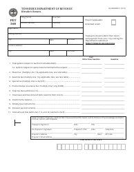 Form PET368 (RV-R0008801) Blender&#039;s Return - Tennessee