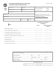Form PET372 (RV-R0009201) Petroleum Products Terminal Return - Tennessee