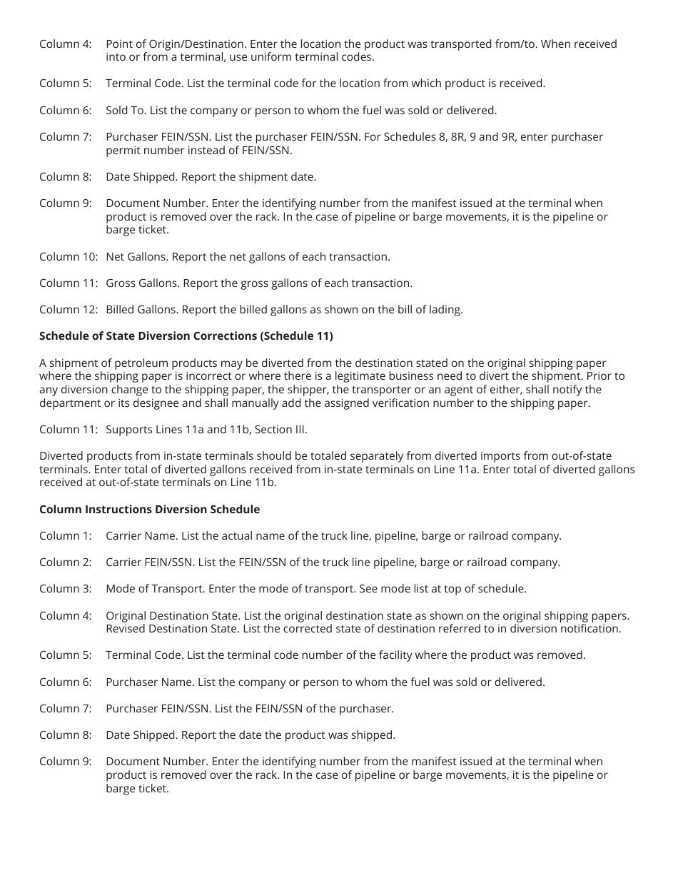 Form PET350 (RV-R0004501) Distributor Monthly Fuel Tax Return - Tennessee, Page 12