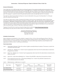 Form PET380 (RV-R0010001) Unlicensed Exporter Claim for Refund of Motor Fuels - Tennessee, Page 3