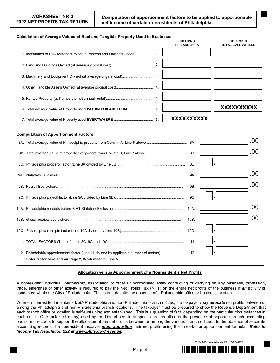 Net Profits Tax - City of Philadelphia, Pennsylvania, Page 4