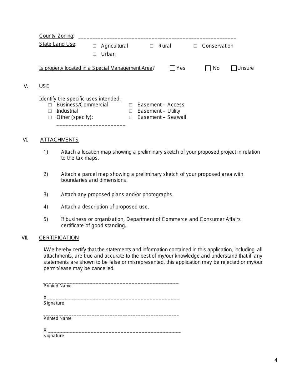 Hawaii Request for State Lands Application Fill Out, Sign Online and Download PDF Templateroller