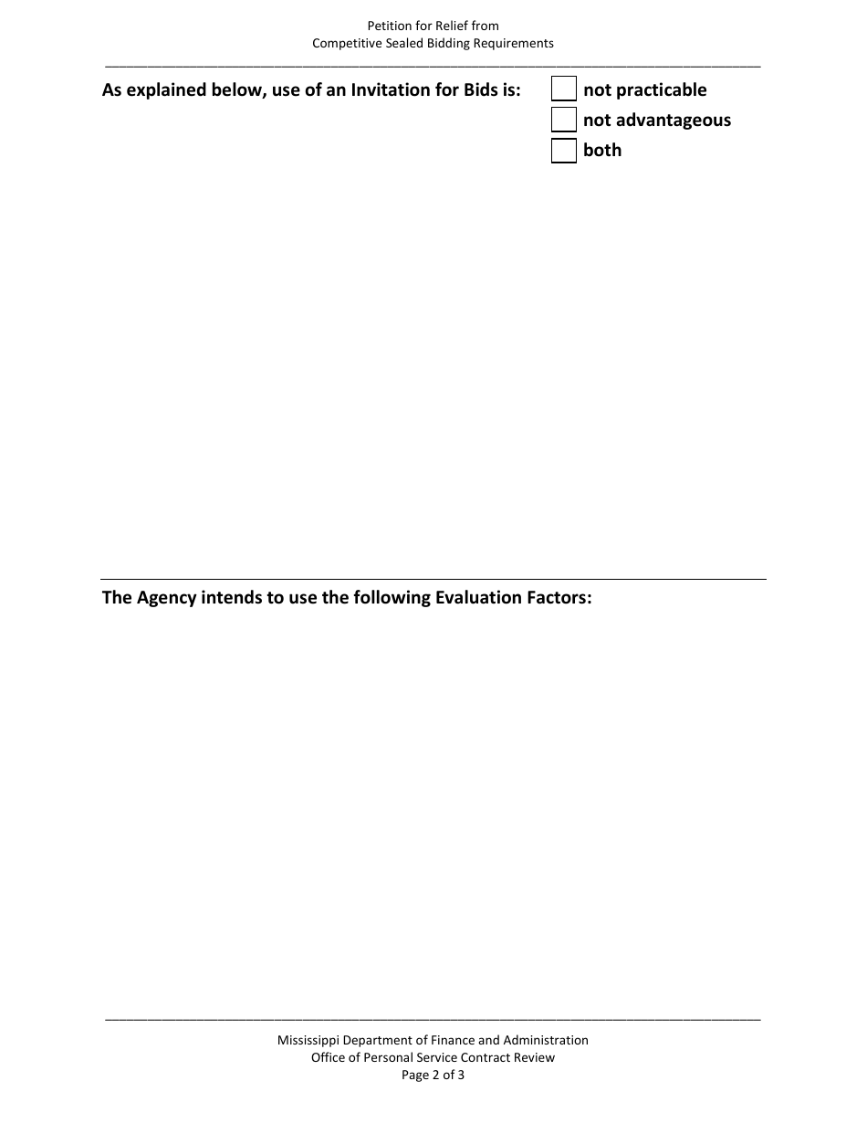 Petition for Relief From Competitive Sealed Bidding Requirements - Mississippi, Page 6