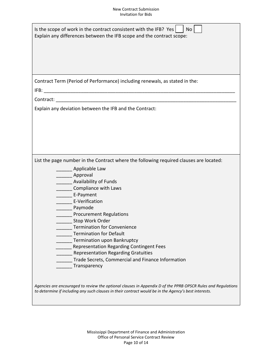 New Contract Submission - Invitation for Bids - Mississippi, Page 10