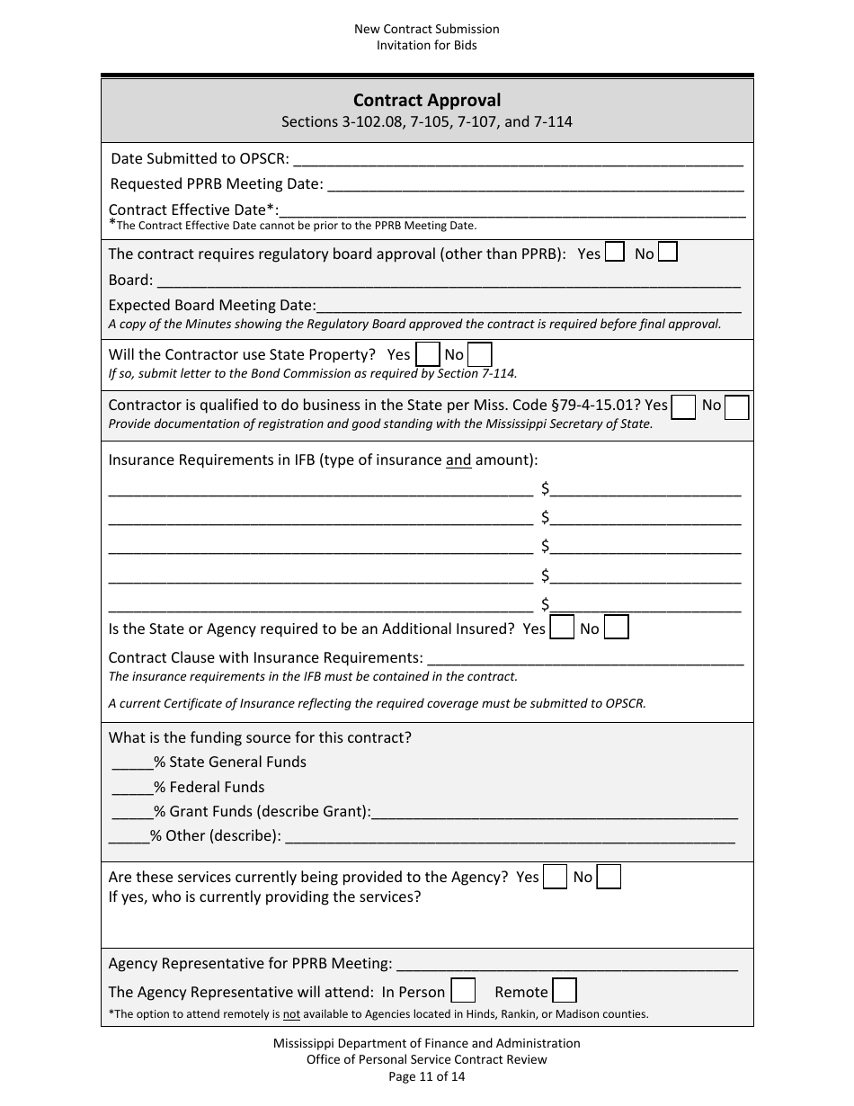 New Contract Submission - Invitation for Bids - Mississippi, Page 11