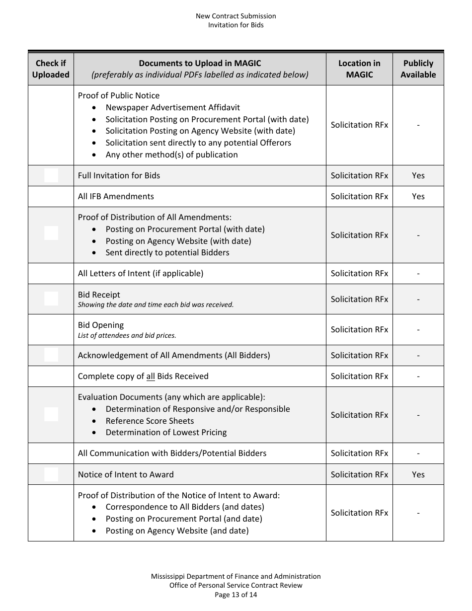 New Contract Submission - Invitation for Bids - Mississippi, Page 13