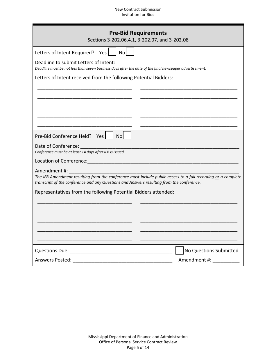 New Contract Submission - Invitation for Bids - Mississippi, Page 5