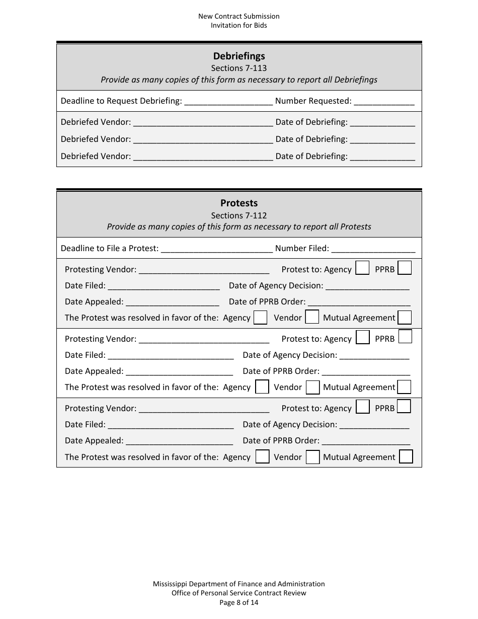 New Contract Submission - Invitation for Bids - Mississippi, Page 8
