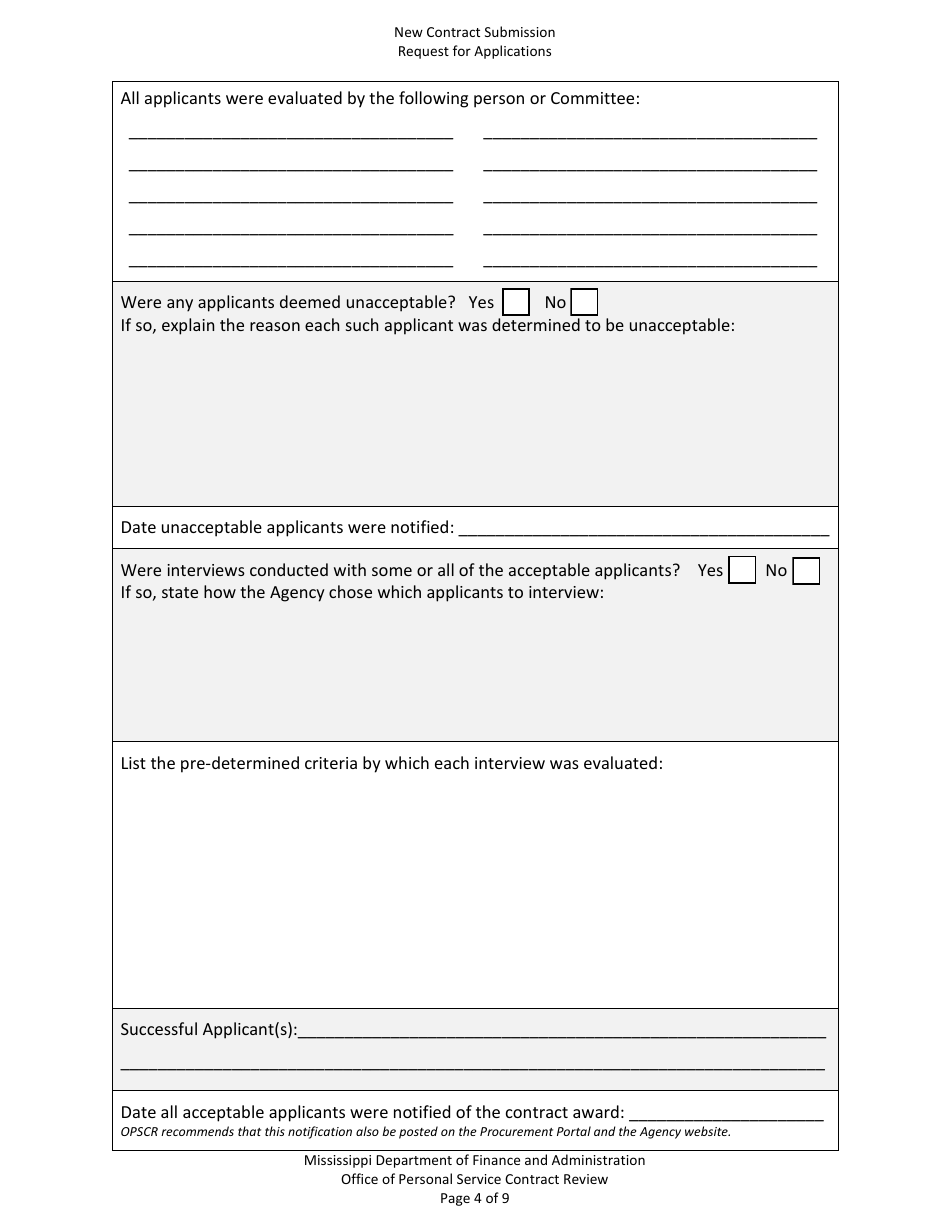 New Contract Submission - Request for Applications (Contract Worker) - Mississippi, Page 4