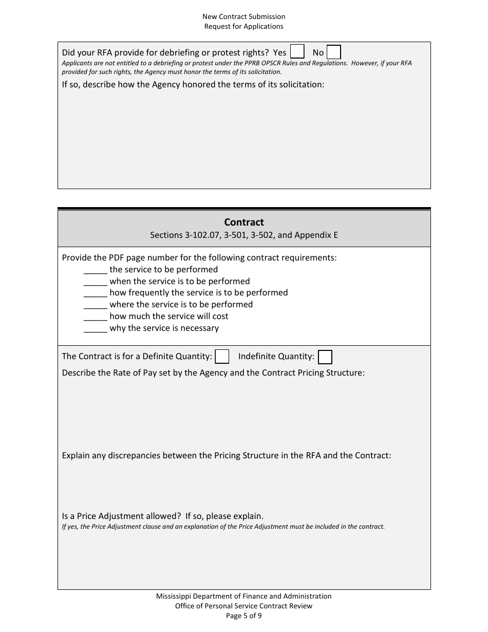 New Contract Submission - Request for Applications (Contract Worker) - Mississippi, Page 5