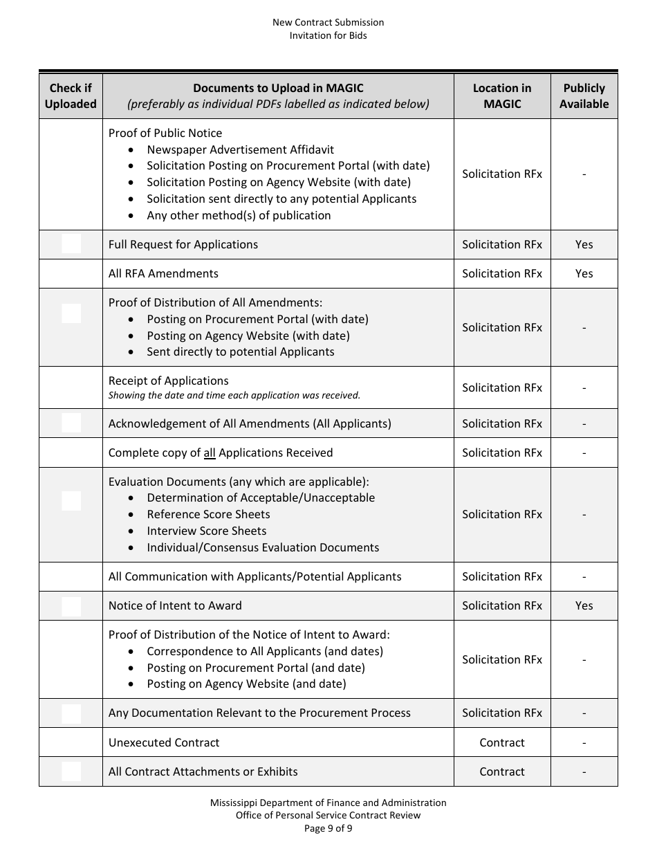 New Contract Submission - Request for Applications (Contract Worker) - Mississippi, Page 9
