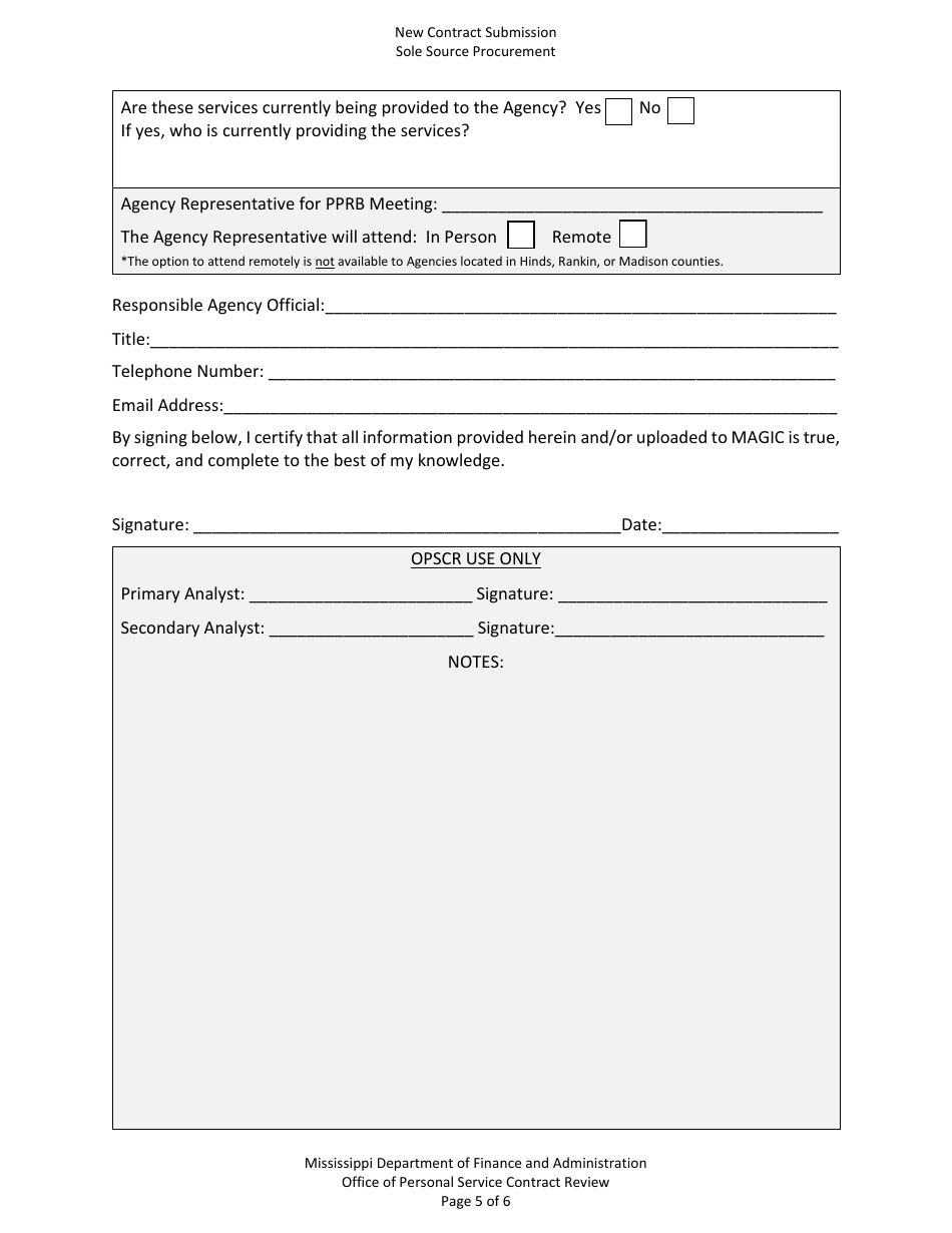 New Contract Submission - Sole Source Procurement - Mississippi, Page 5