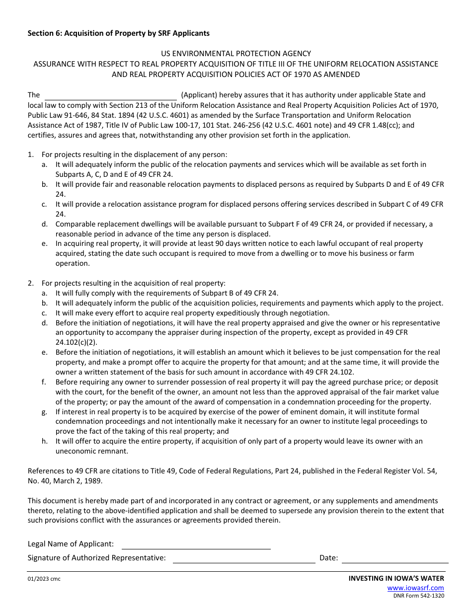 DNR Form 542-1320 Clean Water State Revolving Fund Intended Use Plan (Iup) Application - Iowa, Page 8