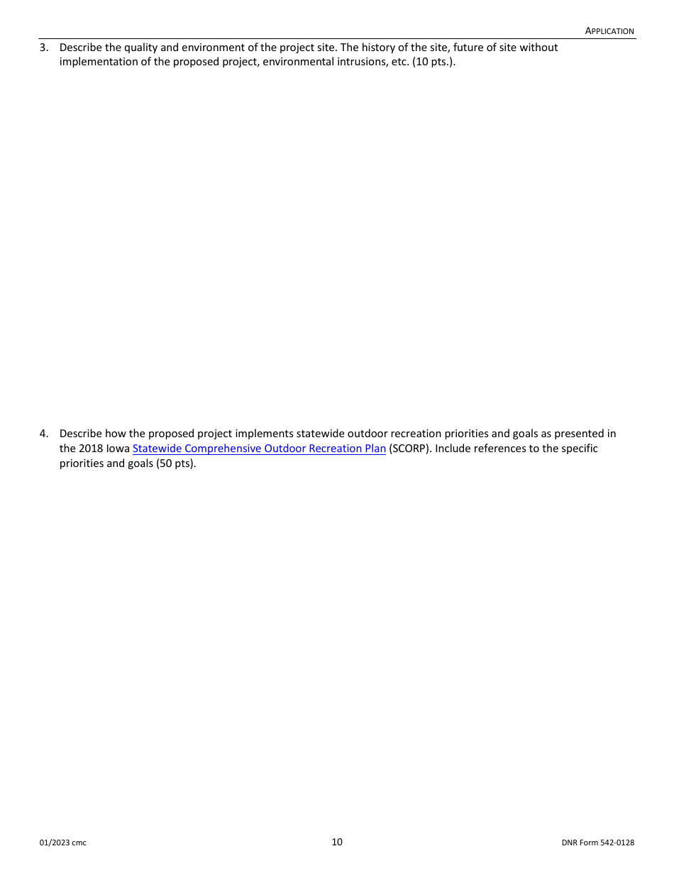 DNR Form 542-0128 Land and Water Conservation Fund Grant Application - Iowa, Page 10