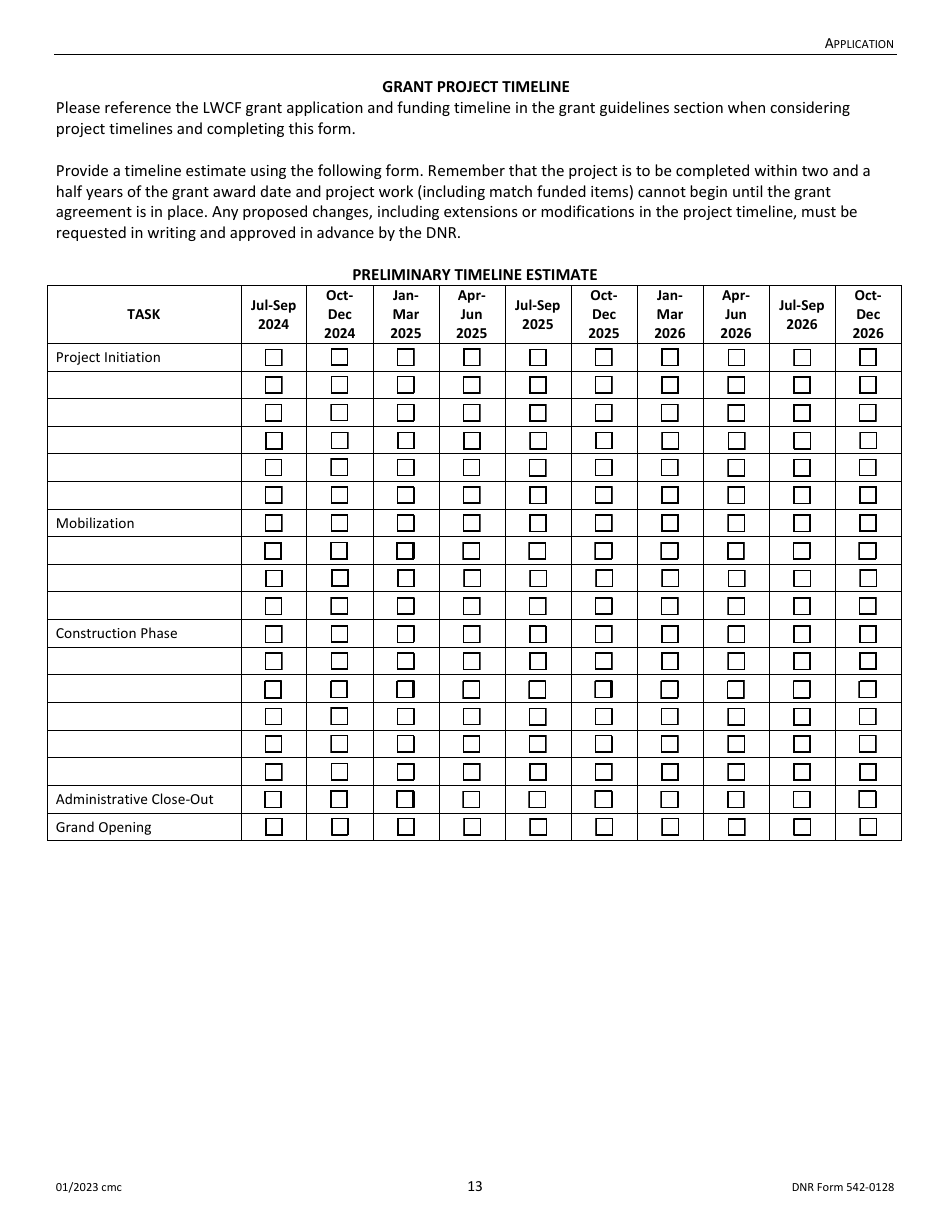 DNR Form 542-0128 Land and Water Conservation Fund Grant Application - Iowa, Page 13