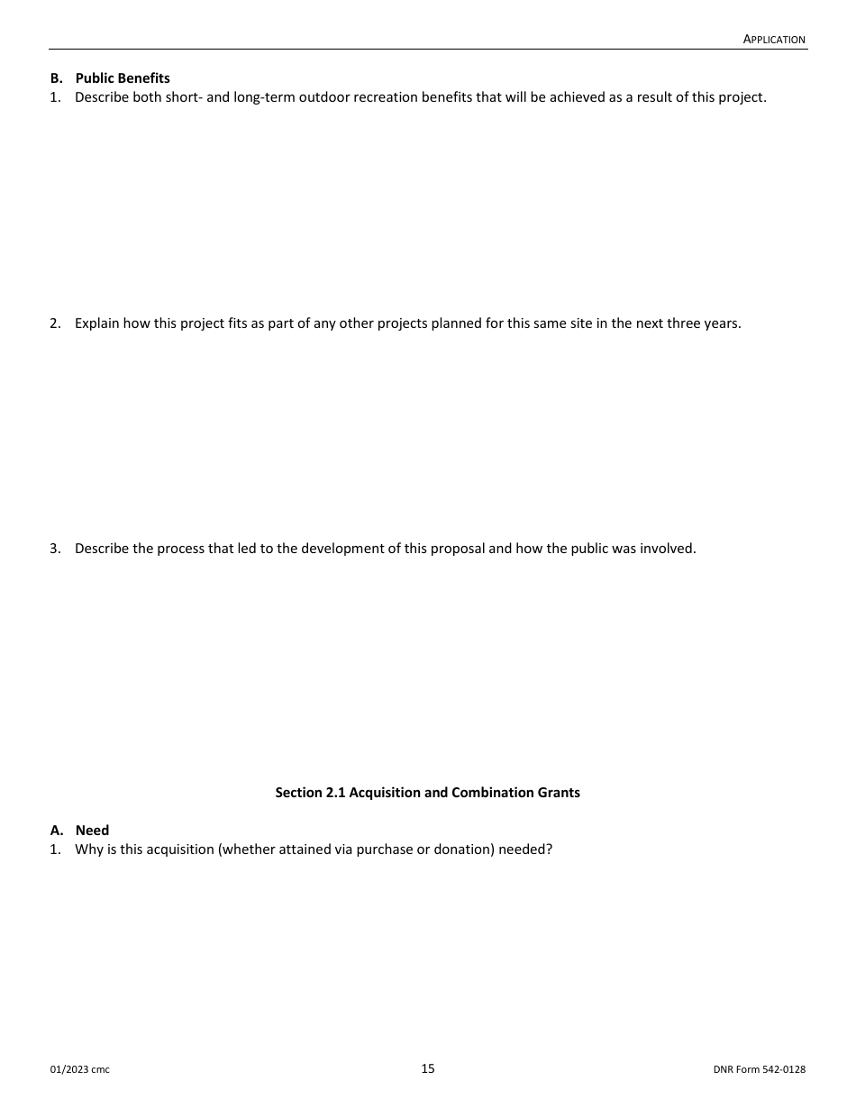 DNR Form 542-0128 Land and Water Conservation Fund Grant Application - Iowa, Page 15